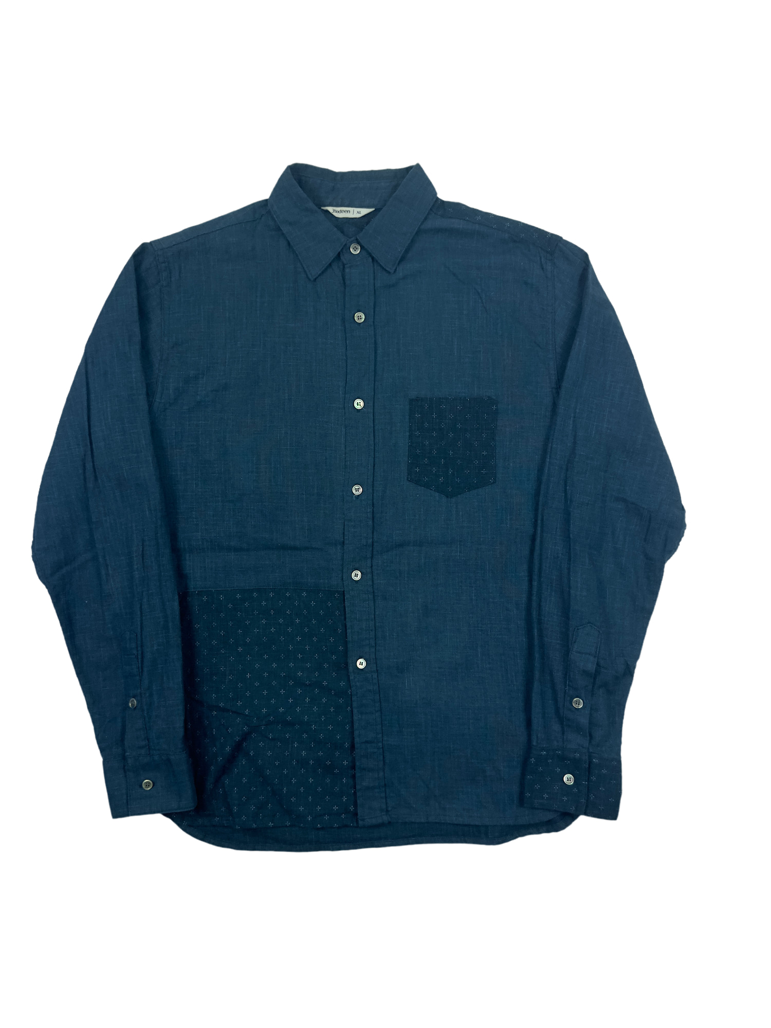Indigo Patchwork Button Down